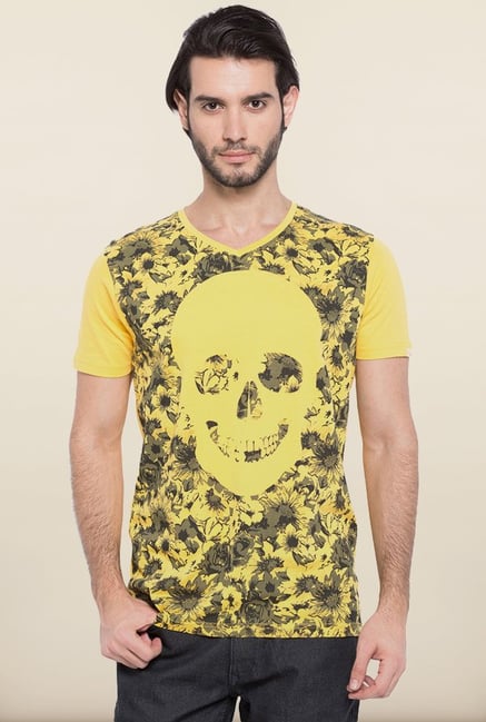 Spykar Yellow Printed T shirt Spykar Yellow Printed T shirt
