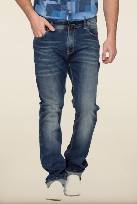 Spykar Blue Low Rise Slim Fit Denim Jeans Spykar Blue Low Rise Slim Fit Denim Jeans