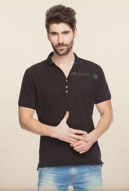 Spykar Black Cotton T shirt Spykar Black Cotton T shirt