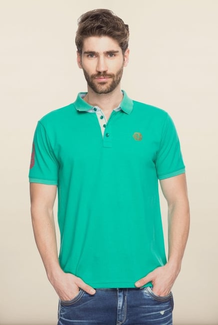 Spykar Green Polo T shirt Spykar Green Polo T shirt