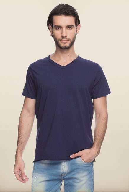 Spykar Navy Solid T shirt Spykar Navy Solid T shirt