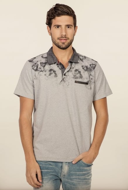 Spykar Grey Polo T shirt Spykar Grey Polo T shirt