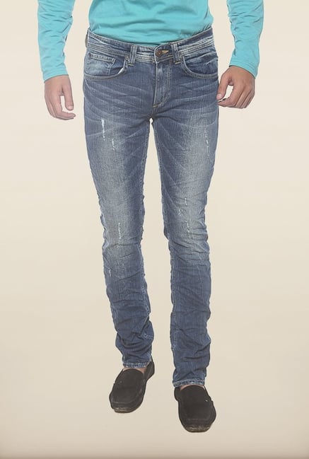 Spykar Blue Distressed Skinny Fit Jeans Spykar Blue Distressed Skinny Fit Jeans
