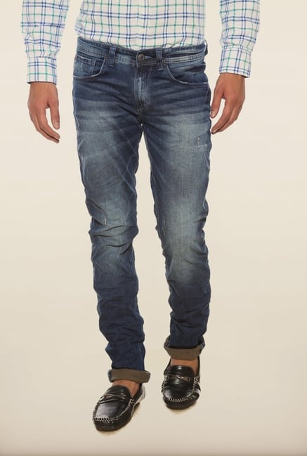 Spykar Blue Distressed Skinny Fit Denim Jeans Spykar Blue Distressed Skinny Fit Denim Jeans
