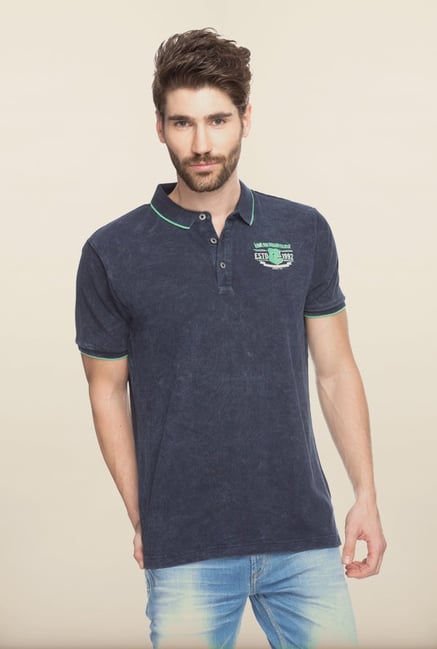 Spykar Navy Slim Fit T shirt Spykar Navy Slim Fit T shirt