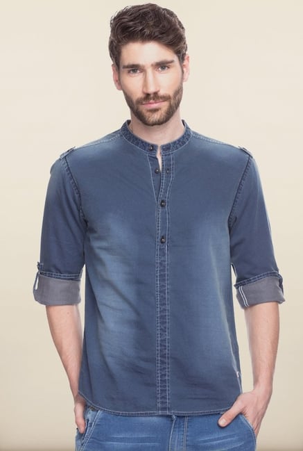 Spykar Denim Blue Casual Shirt Spykar Denim Blue Casual Shirt