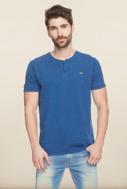 Spykar Blue Solid T shirt Spykar Blue Solid T shirt