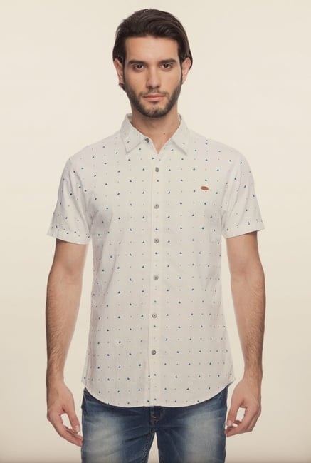 Spykar White Printed Shirt Spykar White Printed Shirt