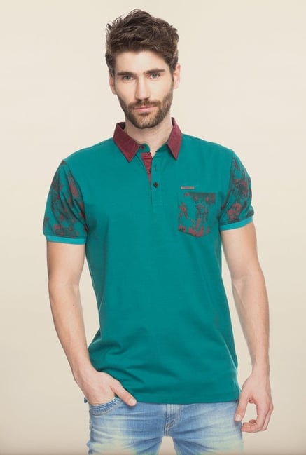 Spykar Green Polo Slim Fit T shirt Spykar Green Polo Slim Fit T shirt