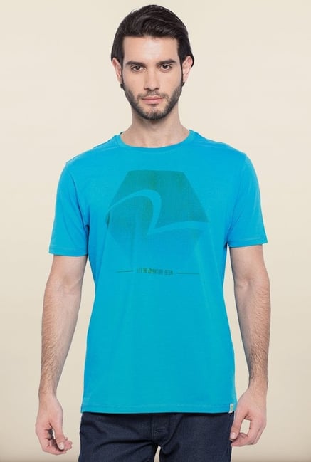 Spykar Turquoise Printed T shirt Spykar Turquoise Printed T shirt
