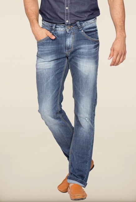 Spykar Blue Distressed Low Rise Jeans Spykar Blue Distressed Low Rise Jeans