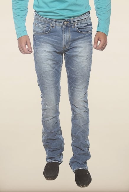 Spykar Blue Destressed Slim Fit Jeans Spykar Blue Destressed Slim Fit Jeans