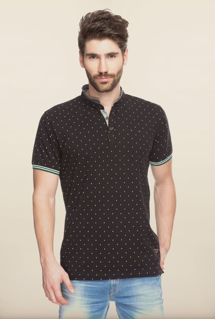 Spykar Black Printed Slim Fit T shirt Spykar Black Printed Slim Fit T shirt