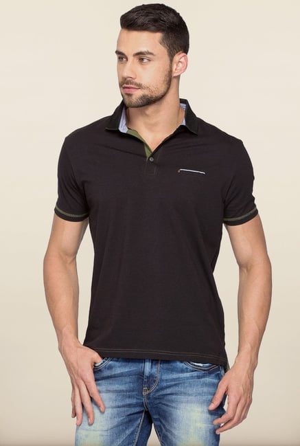 Spykar Black Polo T shirt Spykar Black Polo T shirt
