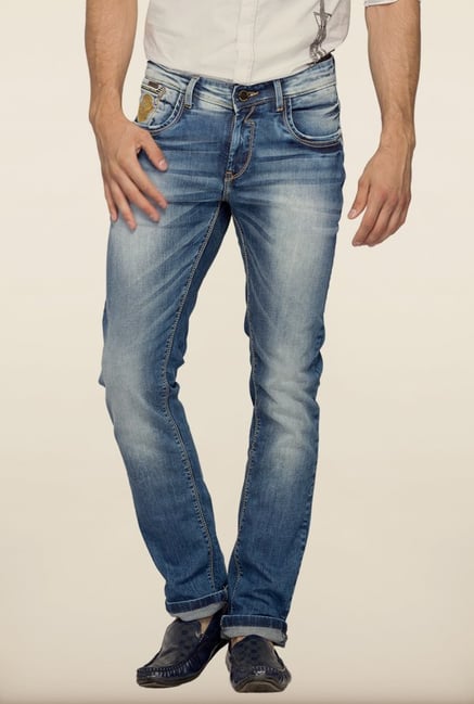 Spykar Blue Washed Skinny Fit Denim Jeans Spykar Blue Washed Skinny Fit Denim Jeans
