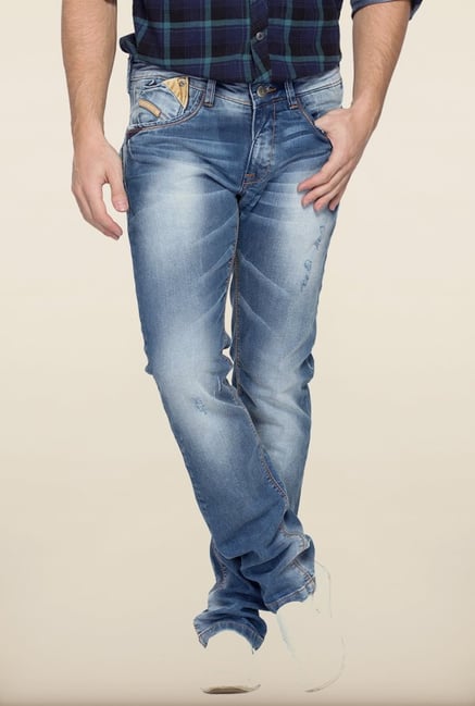 Spykar Blue Distressed Skinny Fit Denim Jeans Spykar Blue Distressed Skinny Fit Denim Jeans