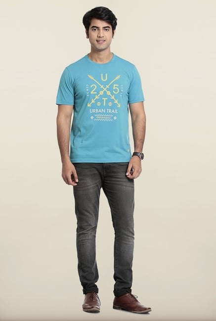 Seven Light Blue Printed T-Shirt Seven Light Blue Printed T-Shirt