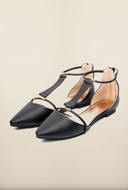 Tresmode Reyork Black Flat Sandals Tresmode Reyork Black Flat Sandals