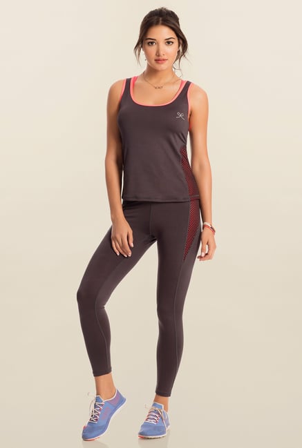 Pretty Secrets Grey Solid Workout Tank Pretty Secrets Grey Solid Workout Tank