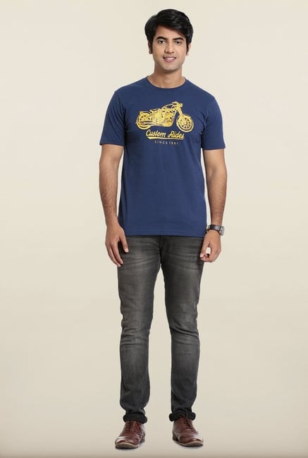 Seven Navy Printed T-Shirt Seven Navy Printed T-Shirt