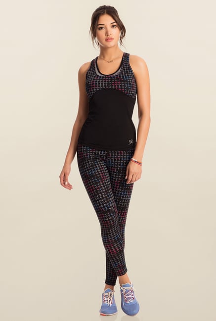 Pretty Secrets Black Printed Workout Tank Pretty Secrets Black Printed Workout Tank