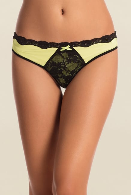 Pretty Secrets Color Crush Black & Lime G-string Panty Pretty Secrets Color Crush Black & Lime G-string Panty