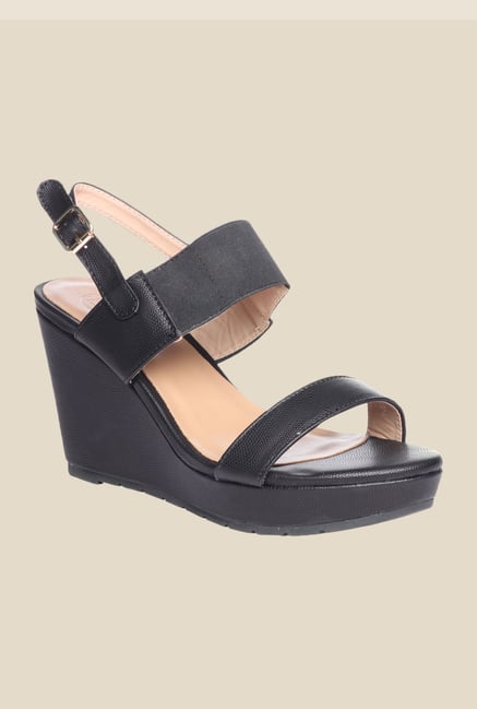 Pavers England Black Back Strap Wedges Pavers England Black Back Strap Wedges