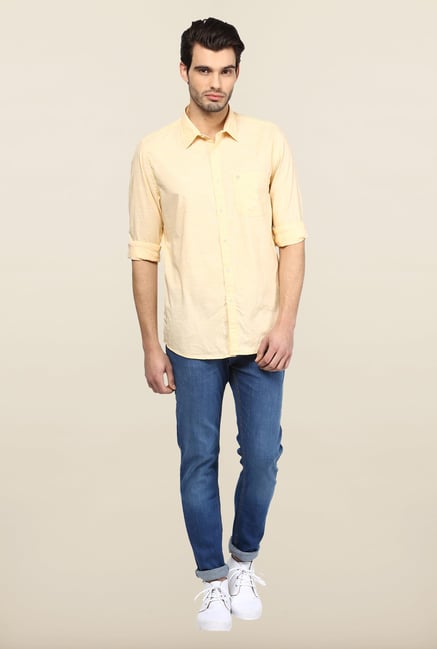 Turtle Orange Textured Casual Shirt Turtle Orange Textured Casual Shirt