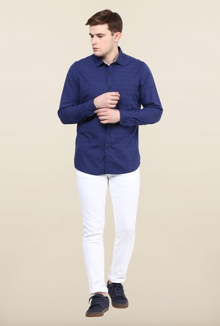 Turtle Navy Striped Casual Shirt Turtle Navy Striped Casual Shirt