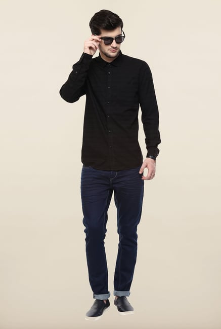Turtle Black Striped Casual Shirt Turtle Black Striped Casual Shirt