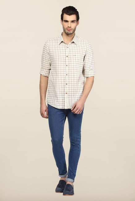 Turtle White Checks Casual Shirt Turtle White Checks Casual Shirt