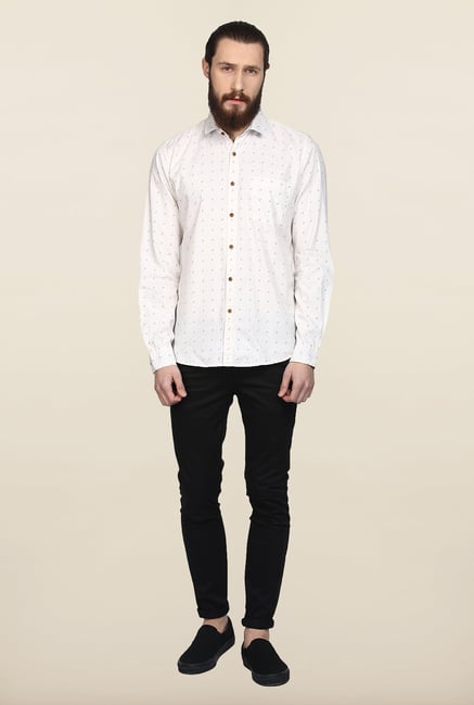 Turtle White Printed Casual Shirt Turtle White Printed Casual Shirt