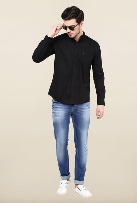 Turtle Black Solid Casual Shirt Turtle Black Solid Casual Shirt