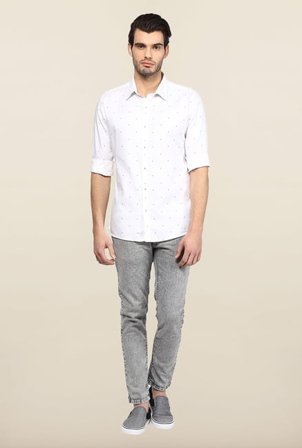Turtle White Printed Casual Shirt Turtle White Printed Casual Shirt
