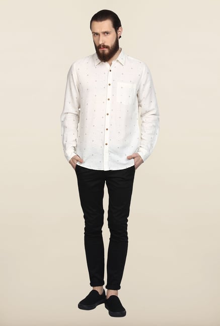 Turtle White Printed Casual Shirt Turtle White Printed Casual Shirt