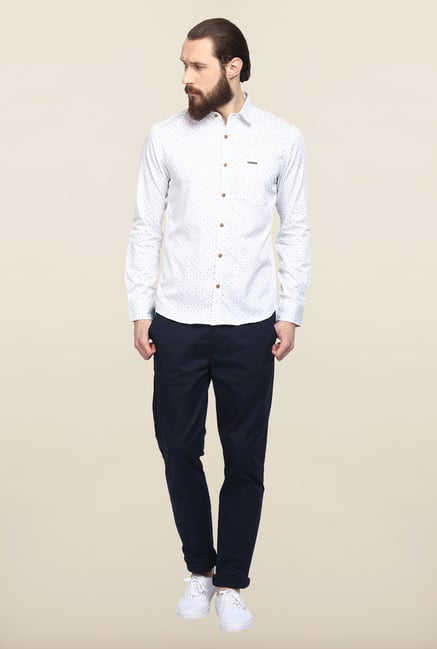 Turtle White Printed Casual Shirt Turtle White Printed Casual Shirt