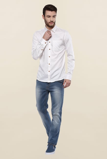 Turtle White Printed Casual Shirt Turtle White Printed Casual Shirt