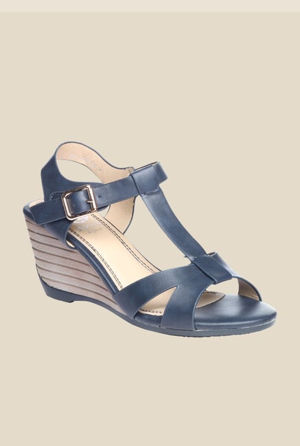 Pavers England Navy Ankle Strap Wedges Pavers England Navy Ankle Strap Wedges