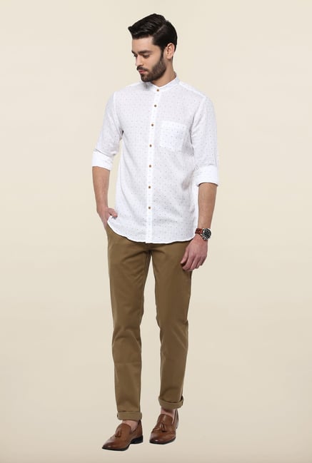 Turtle White Printed Casual Shirt Turtle White Printed Casual Shirt