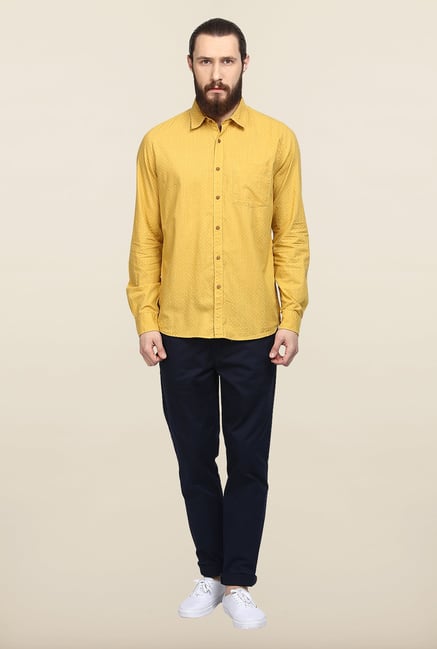 Turtle Yellow Printed Casual Shirt Turtle Yellow Printed Casual Shirt