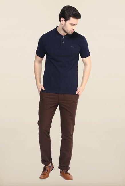 Turtle Brown Textured Casual Trouser Turtle Brown Textured Casual Trouser
