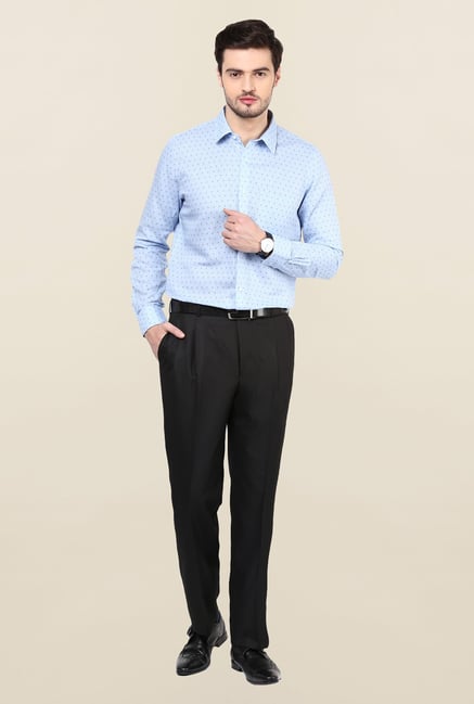 Turtle Light Blue Floral Printed Formal Shirt Turtle Light Blue Floral Printed Formal Shirt