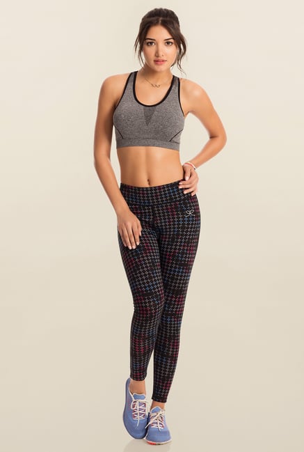 Pretty Secrets Black Printed Workout Leggings Pretty Secrets Black Printed Workout Leggings
