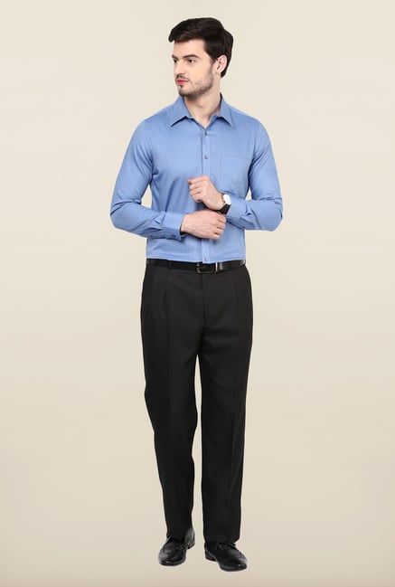 Turtle Blue Textured Formal Shirt Turtle Blue Textured Formal Shirt