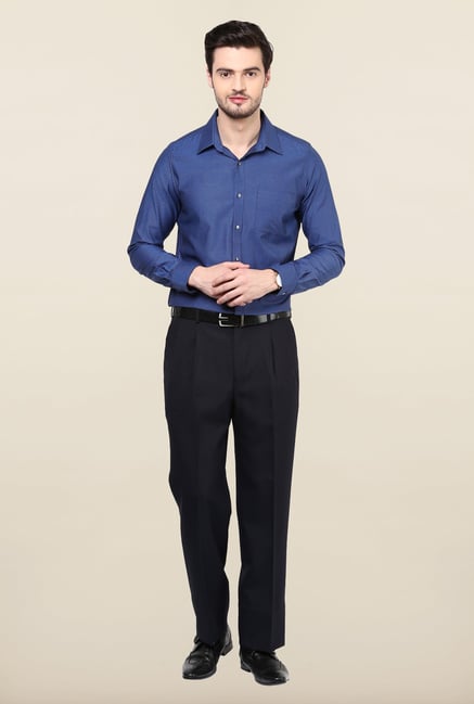 Turtle Blue Textured Formal Shirt Turtle Blue Textured Formal Shirt