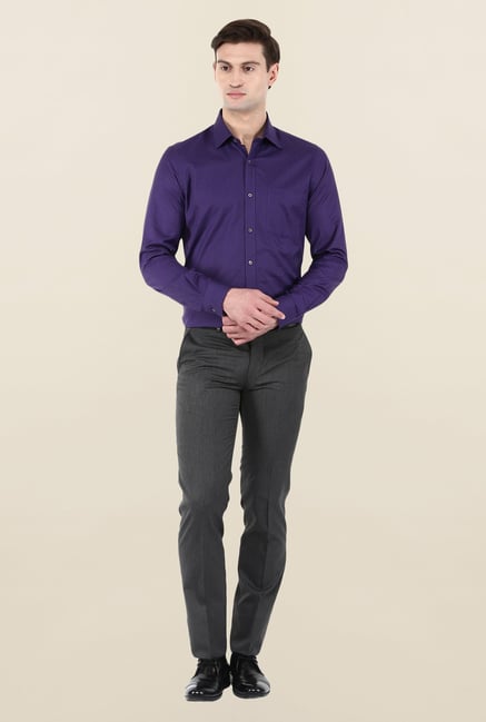 Turtle Purple Textured Formal Shirt Turtle Purple Textured Formal Shirt