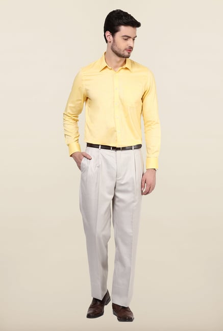 Turtle Yellow Textured Formal Shirt Turtle Yellow Textured Formal Shirt