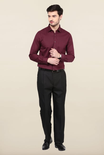 Turtle Red Textured Formal Shirt Turtle Red Textured Formal Shirt