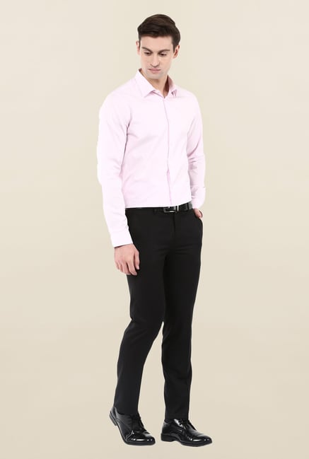 Turtle Solid Black Formal Trouser Turtle Solid Black Formal Trouser