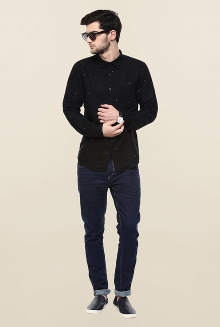 Turtle Black Printed Casual Shirt Turtle Black Printed Casual Shirt